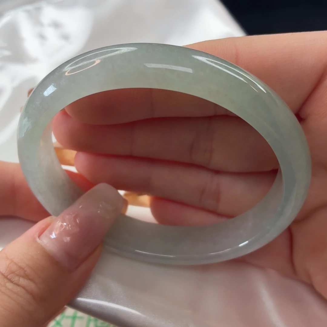 翡翠未镶嵌手镯（贵妃镯）缅甸天然a货翡翠57.3