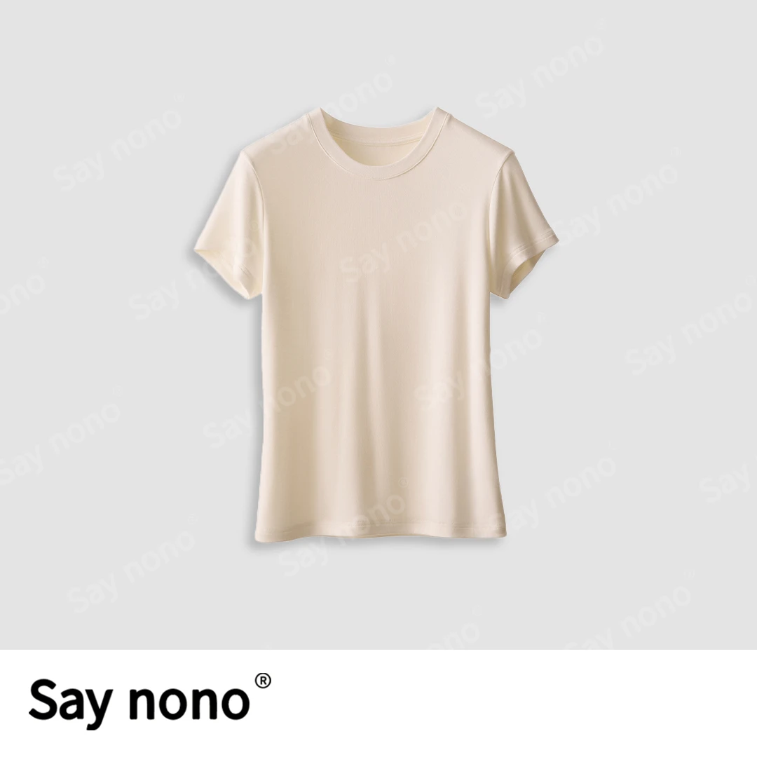 懒猫nono│Saynono 轻盈如云纯色短袖T恤/XXTG03S346