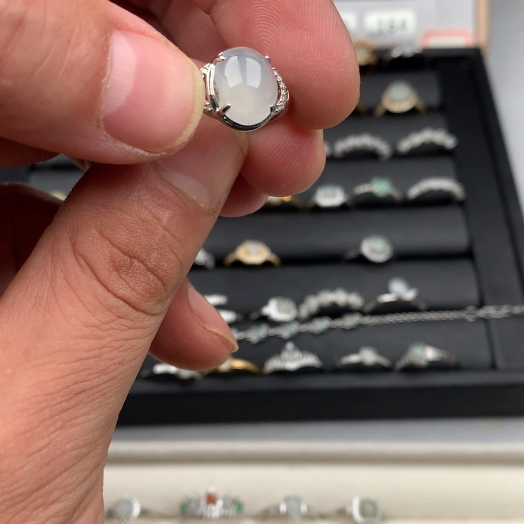 *****翡翠银S925镶嵌戒圈262