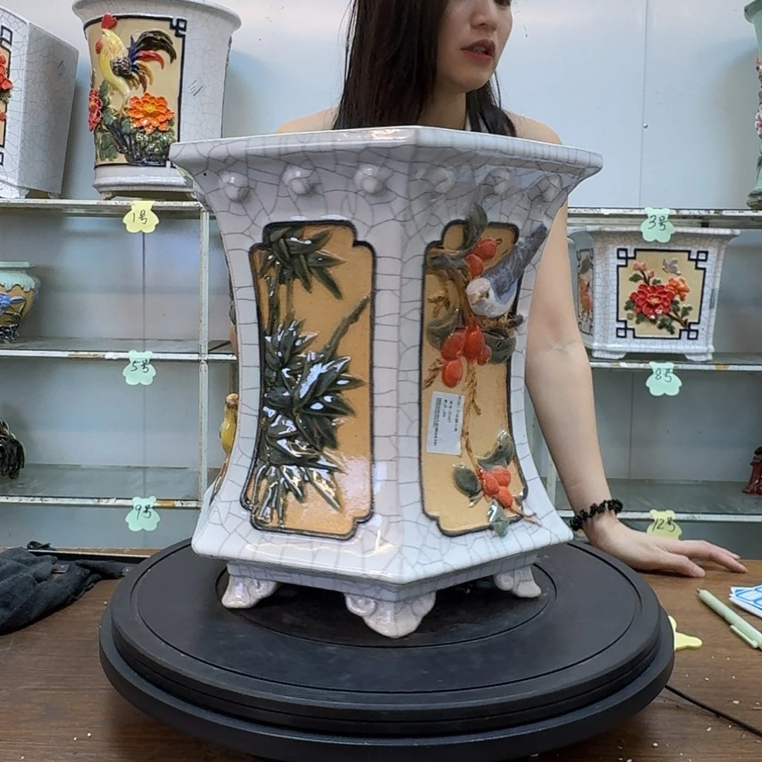 星***缘无花朵石湾盆300陶泥花盆