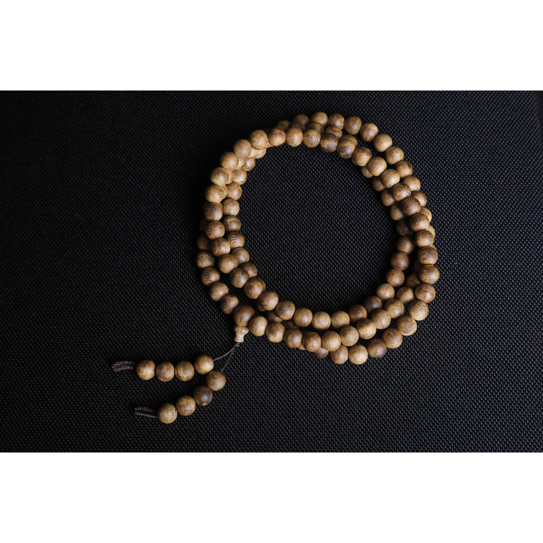 A115 柬埔寨菩萨棋沉香9mm多圈念珠手串 27.08g
