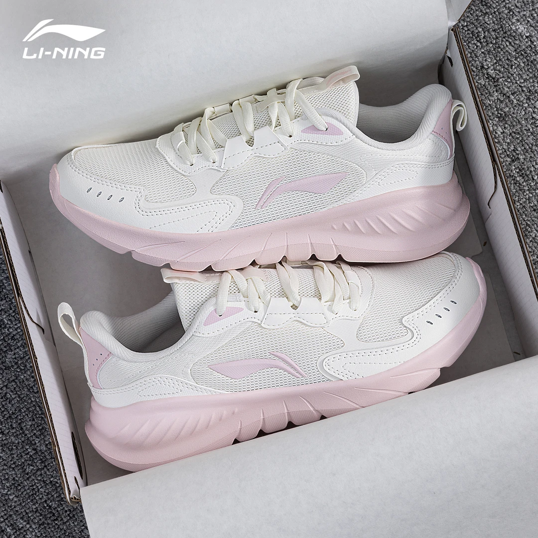 李宁轻岚女款跑步鞋2025秋季低帮网面透气轻便跑鞋时尚潮流运动鞋