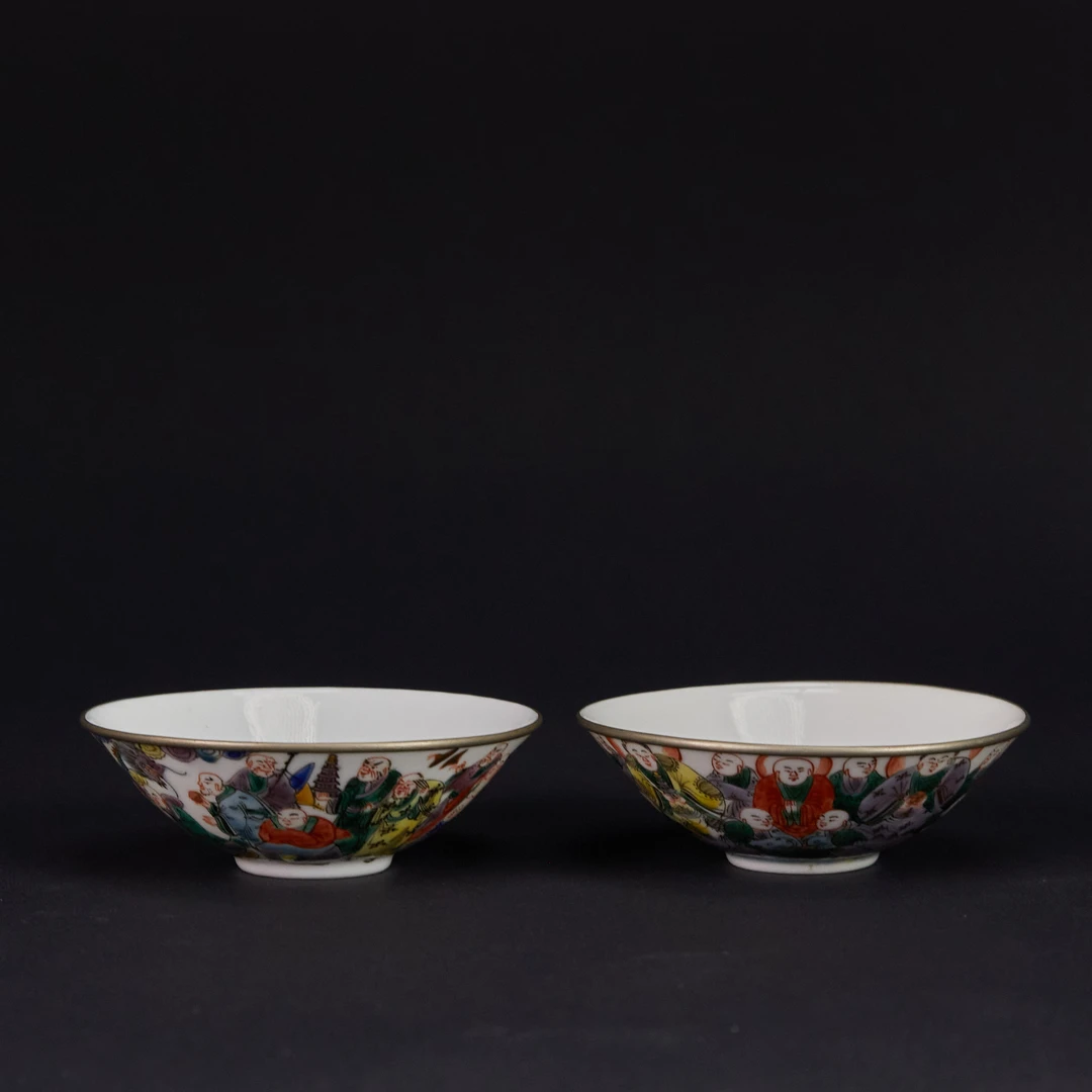 【预展】LOT 121211五彩万佛朝宗斗笠茶盏一对