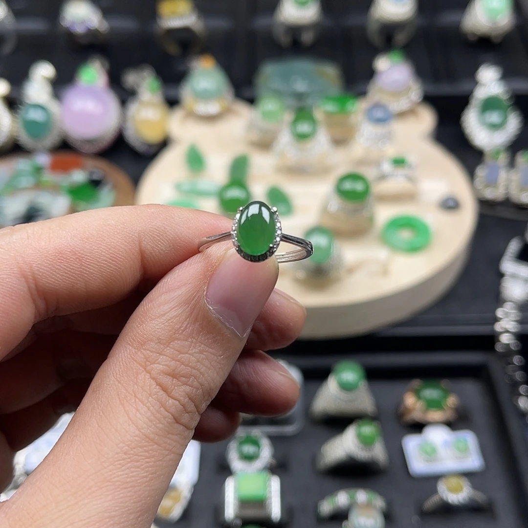 翡翠银S925镶嵌戒指