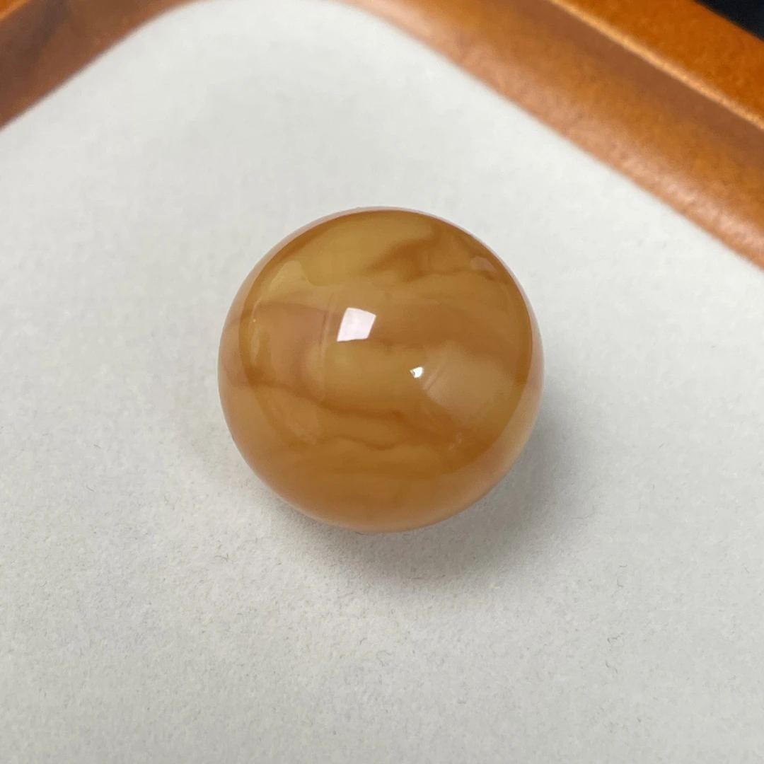 天然蜜蜡老花蜡圆珠尺寸19.6mm文玩配珠配饰