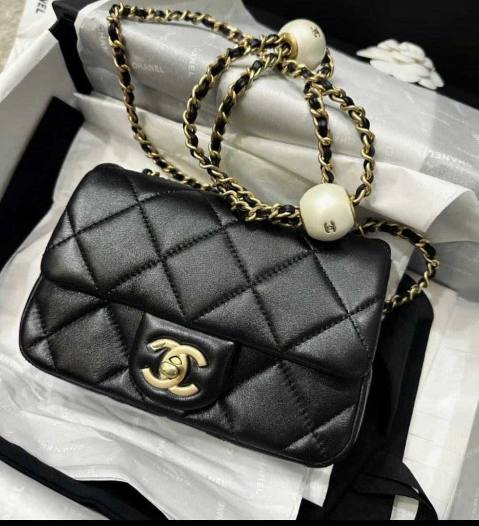 未使用 Chanel/香奈儿 多多奢品/香奈儿黑金24S双珍珠汤圆挎包