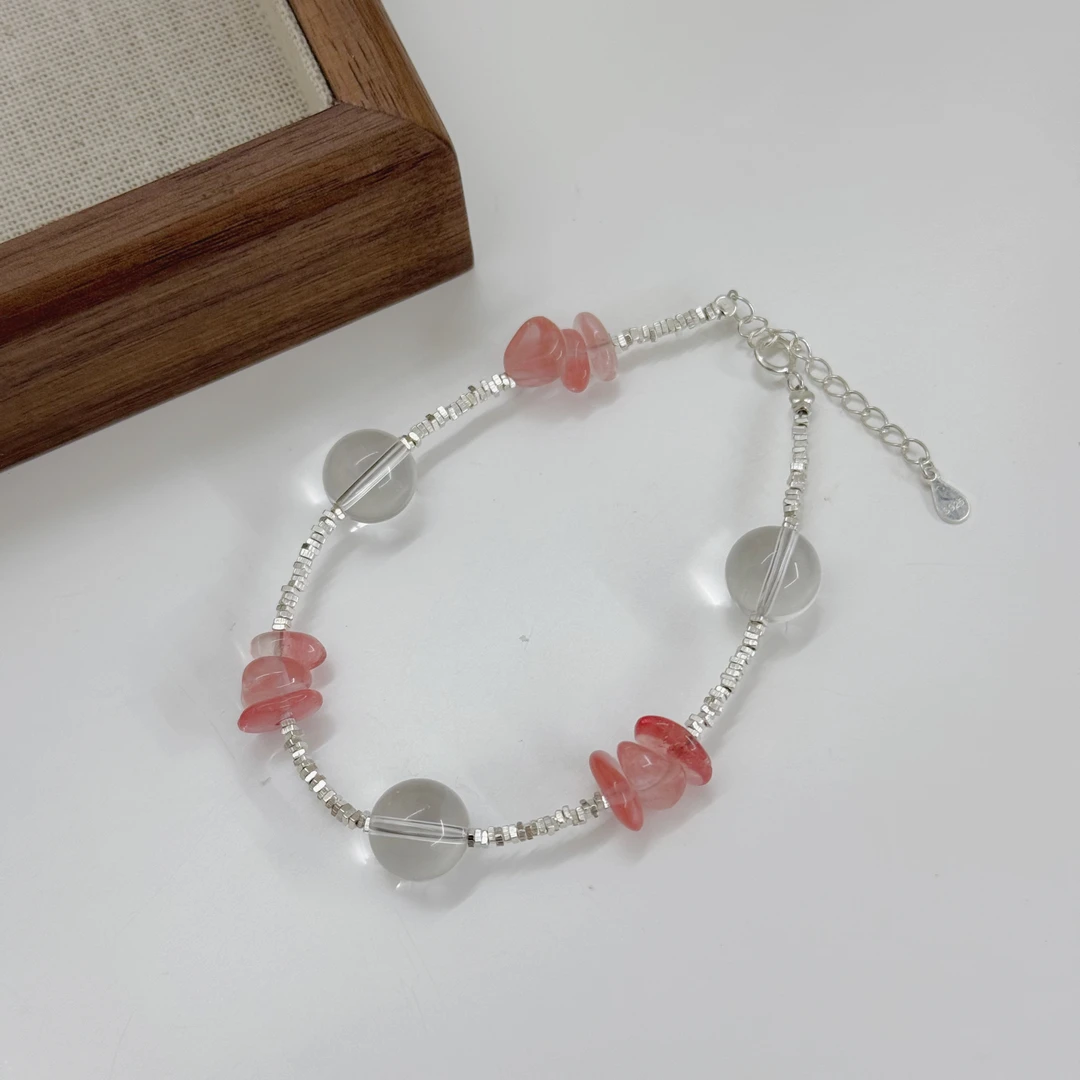 925银仿水晶手链 3007白开水西瓜晶碎银手链