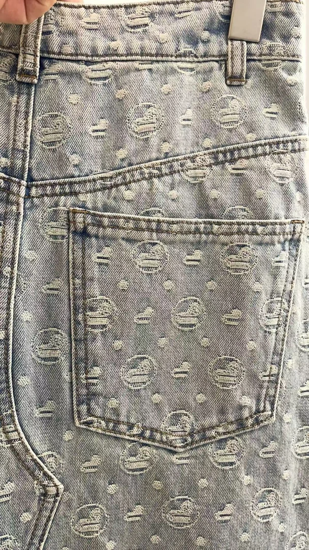 [富贵] 时尚女休闲潮流百搭牛仔长裙ZK509