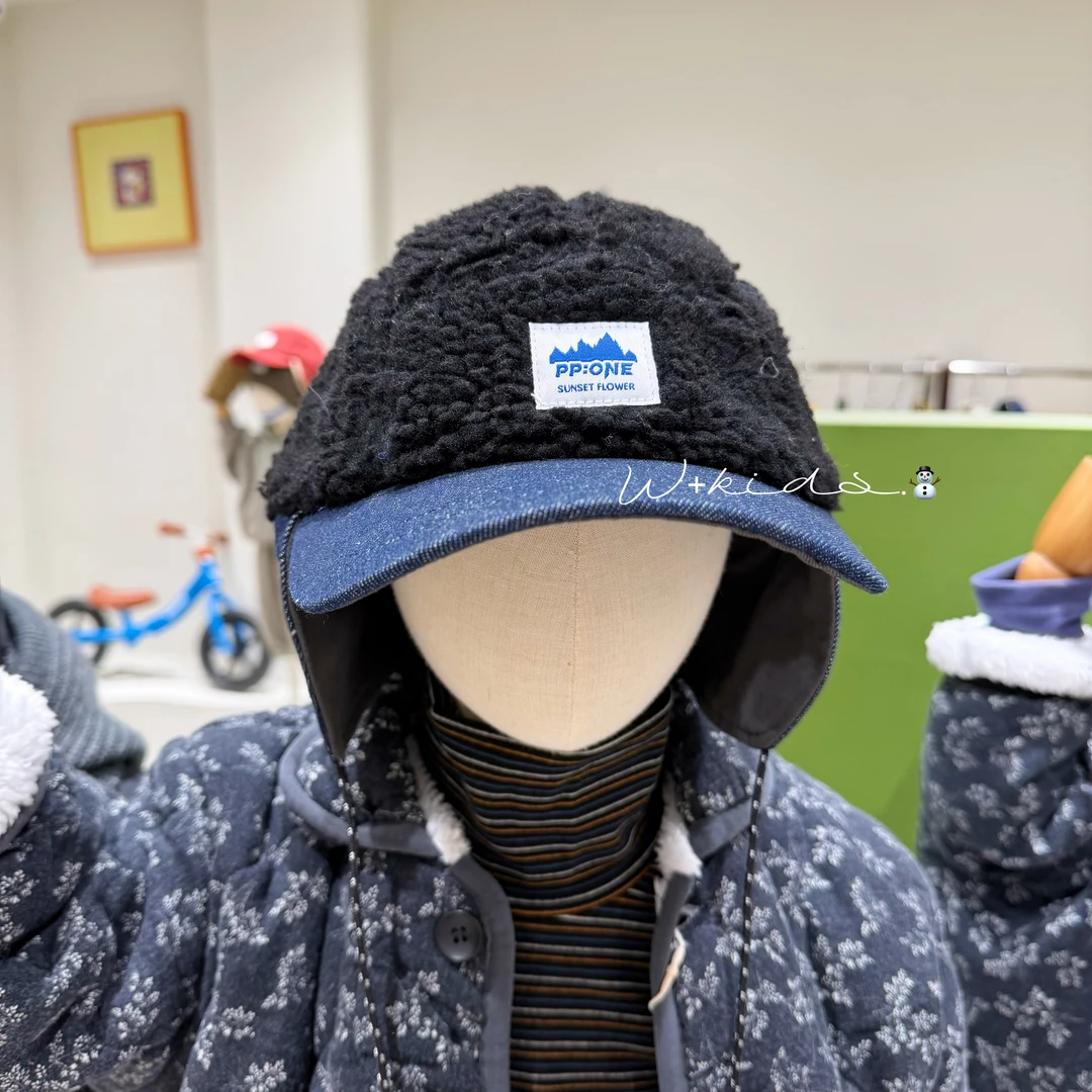 【W+韩系童装】冬款儿童韩系休闲男女宝百搭绒面护耳帽 XMZ165