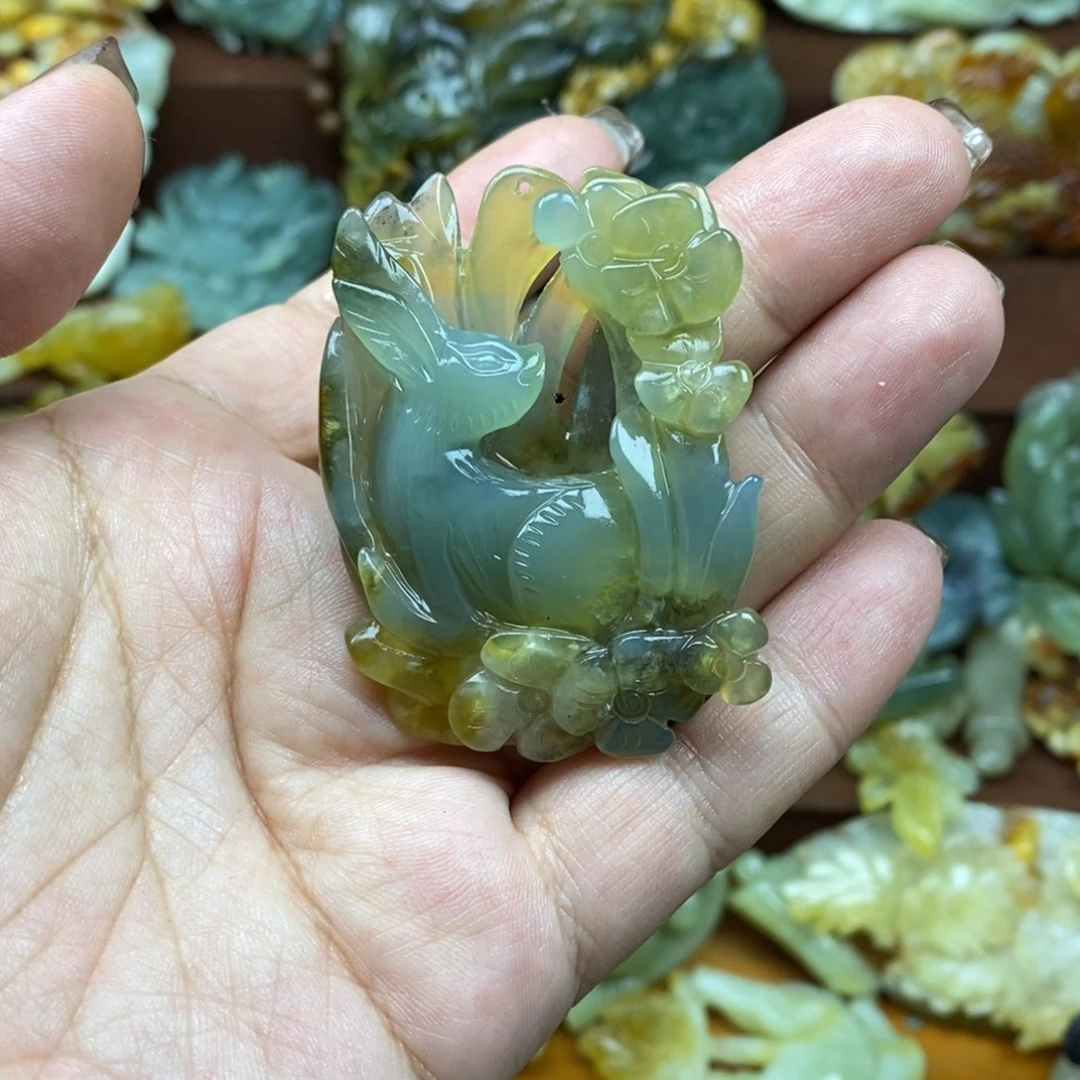 蛇纹石玉未镶嵌吊坠(不含链)