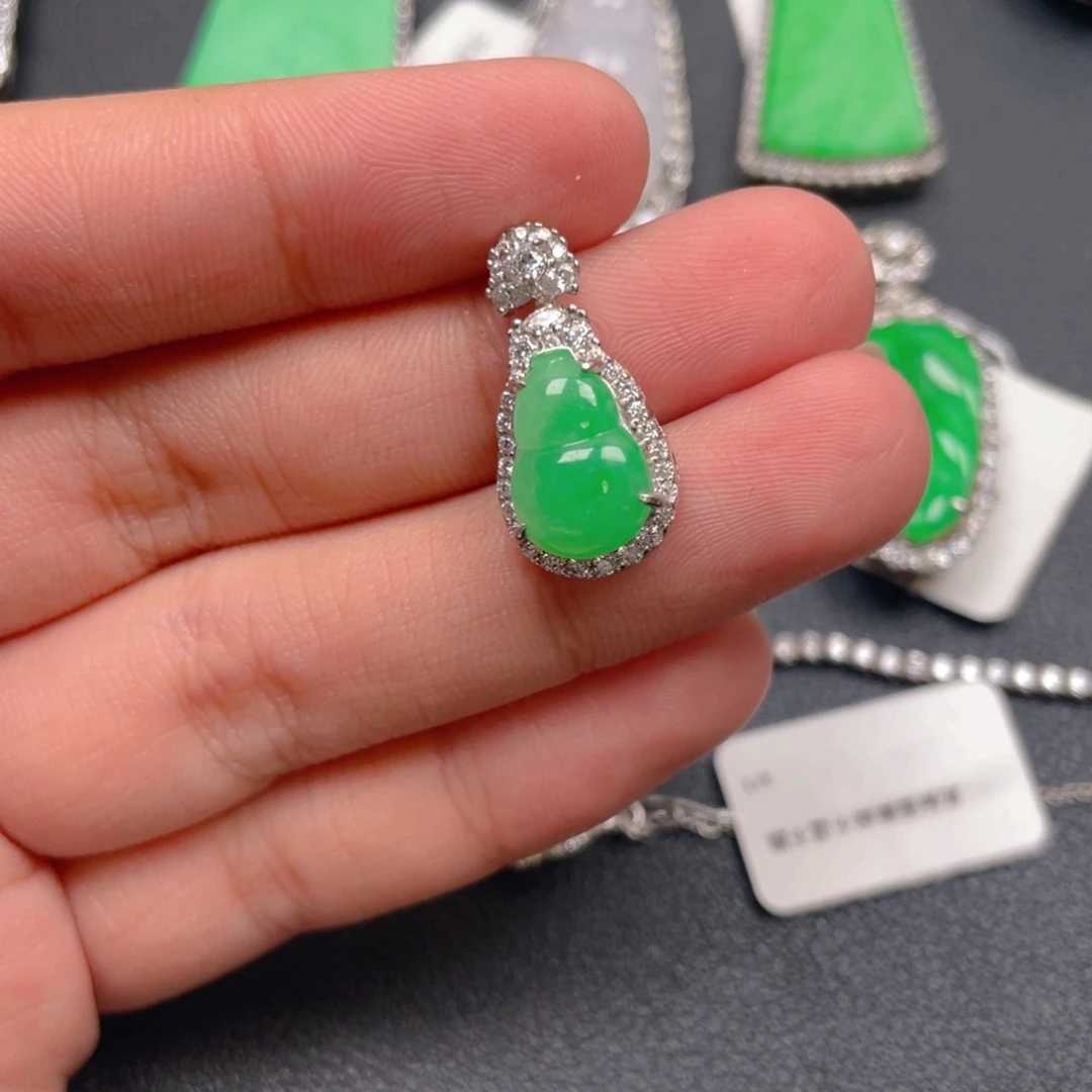 翡翠银S925镶嵌吊坠(不含链)