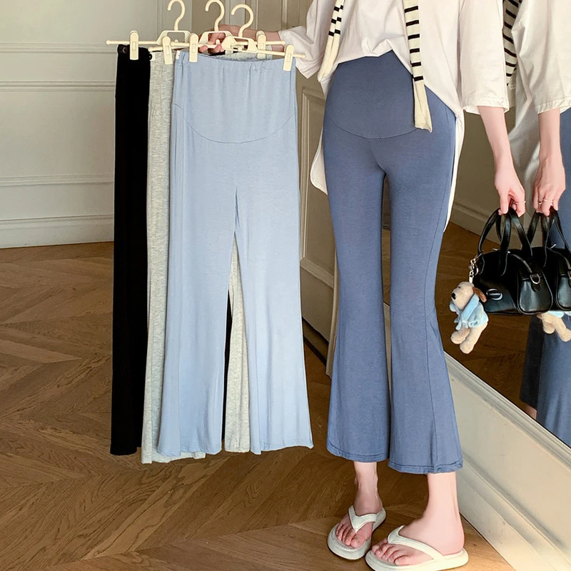 2025夏季新款裤外穿微喇九分裤韩版小个子修身显瘦休闲打底裤