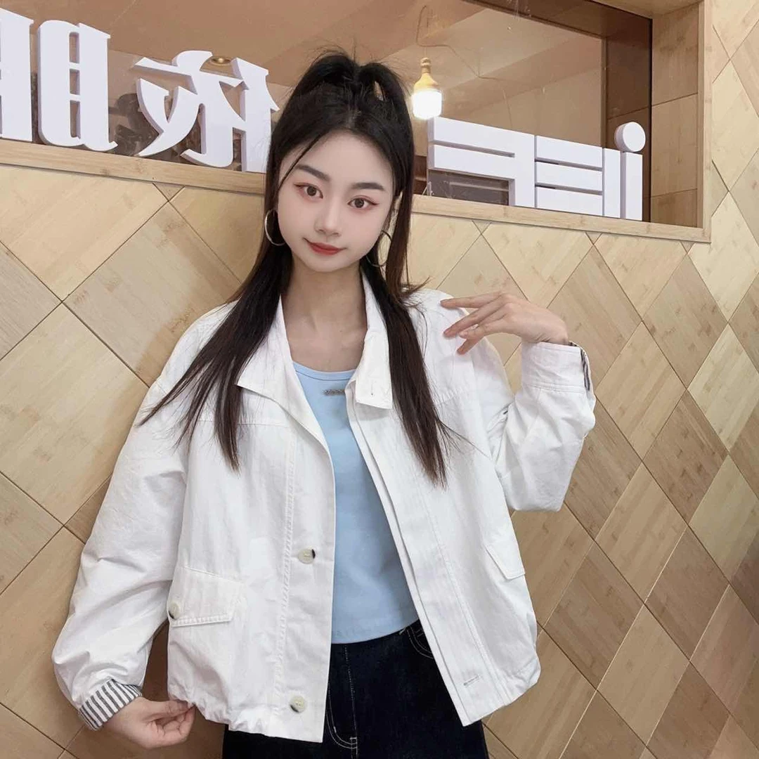 IEF/爱依服2025春季新款韩版宽松休闲工装立领设计时尚短款外套