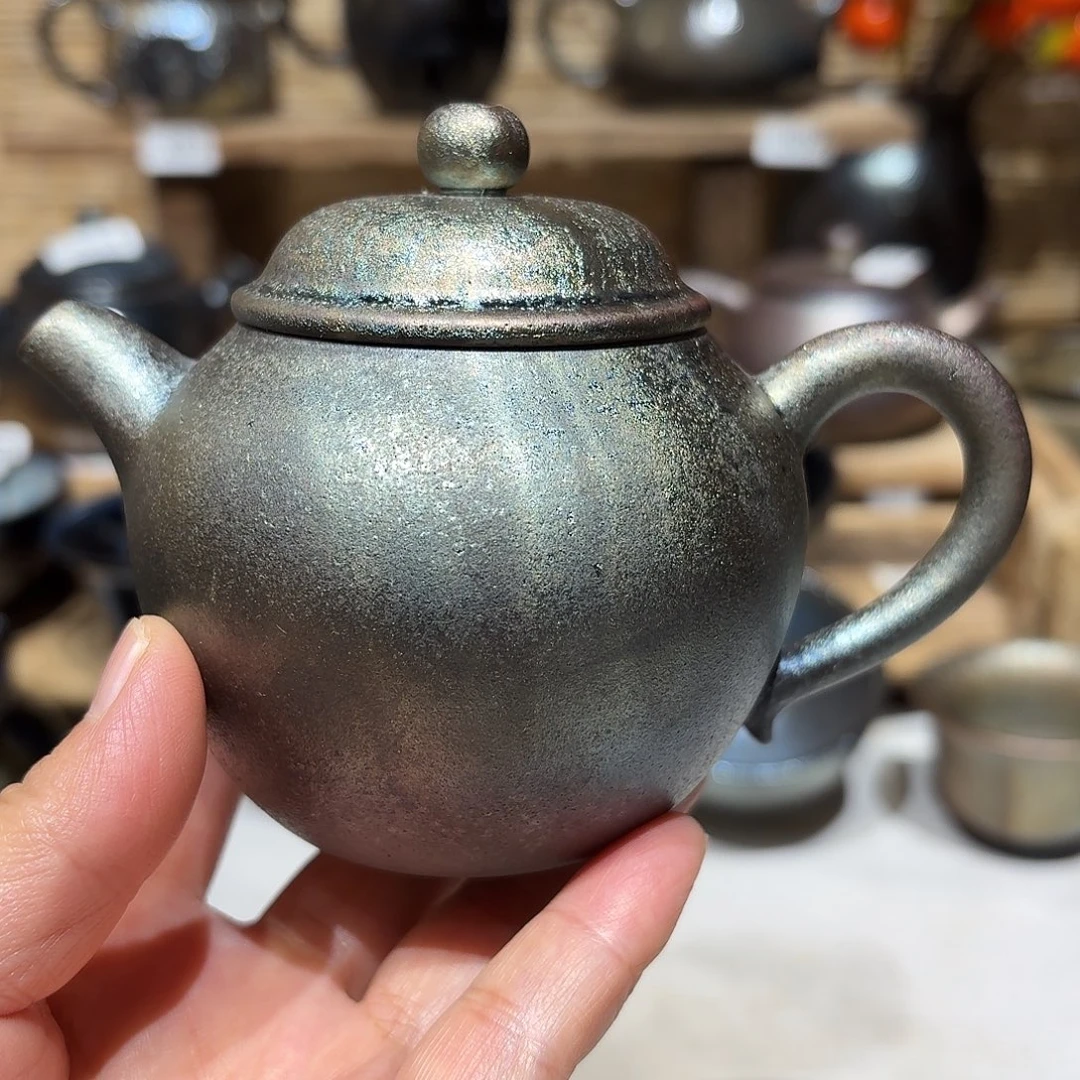 壶建水紫陶紫泥柴烧壶