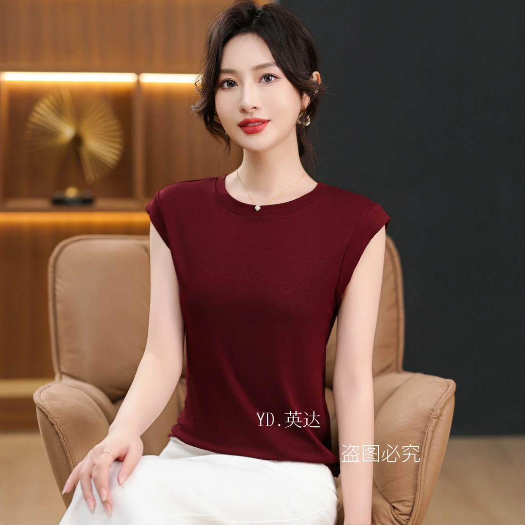 【面膜T】夏季百搭显瘦小飞袖设计感无袖t恤女士无袖上衣女款258