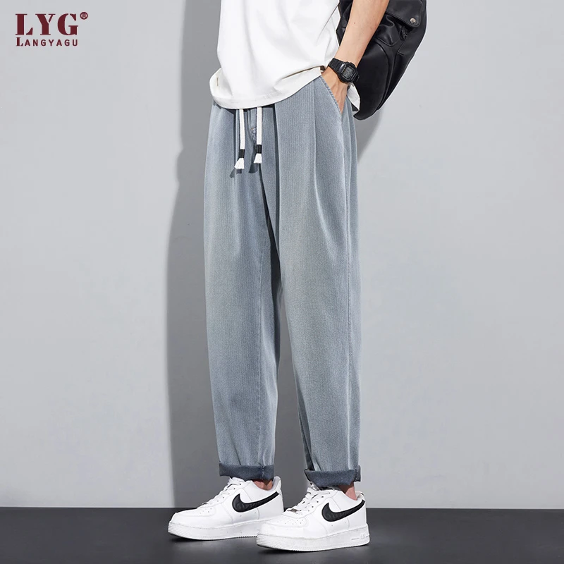 夏季薄款牛仔裤男士潮牌2025新款潮牌冰丝宽松直筒锥形休闲裤子男