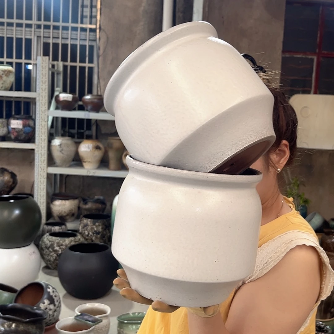 紫砂花盆正品口19高19
