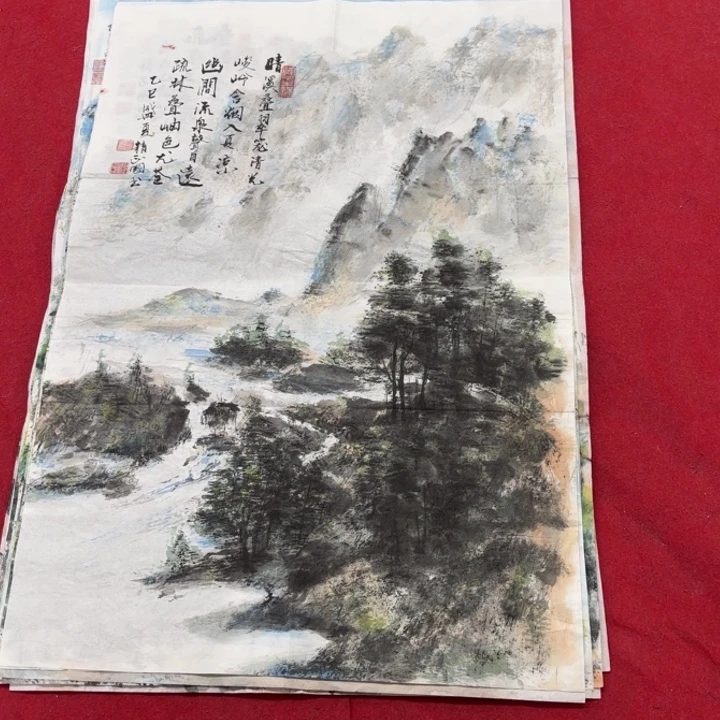 国画花鸟等图案为一体