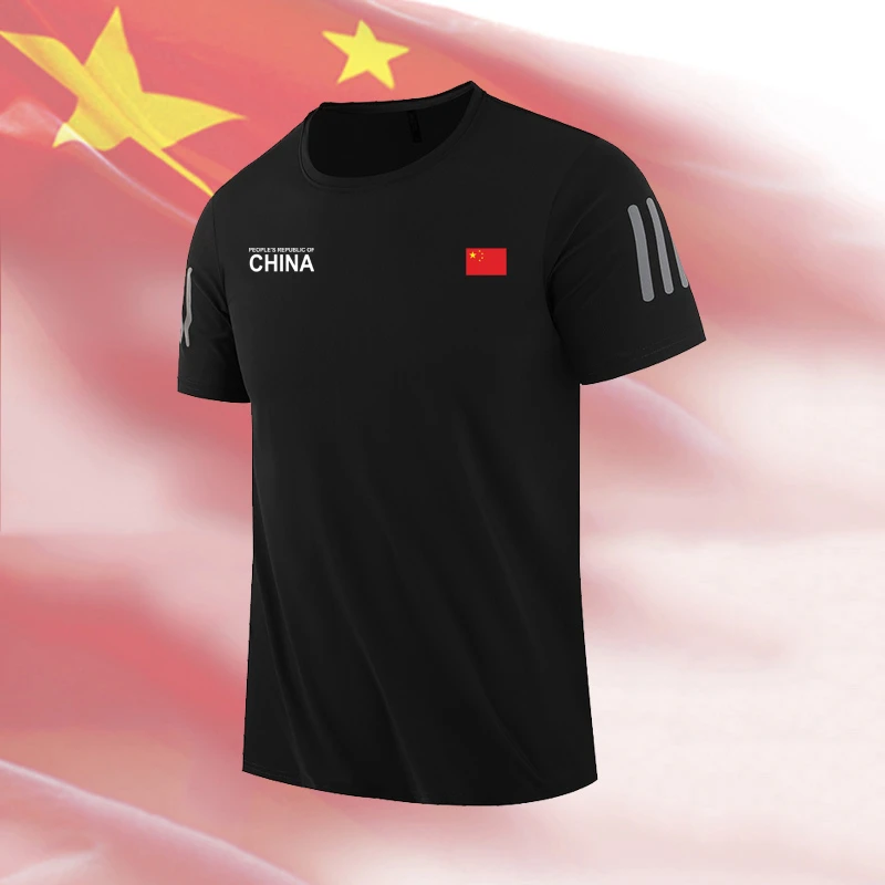 中国队China速干短袖T恤男士夏季运动户外薄款透气速干衣短袖