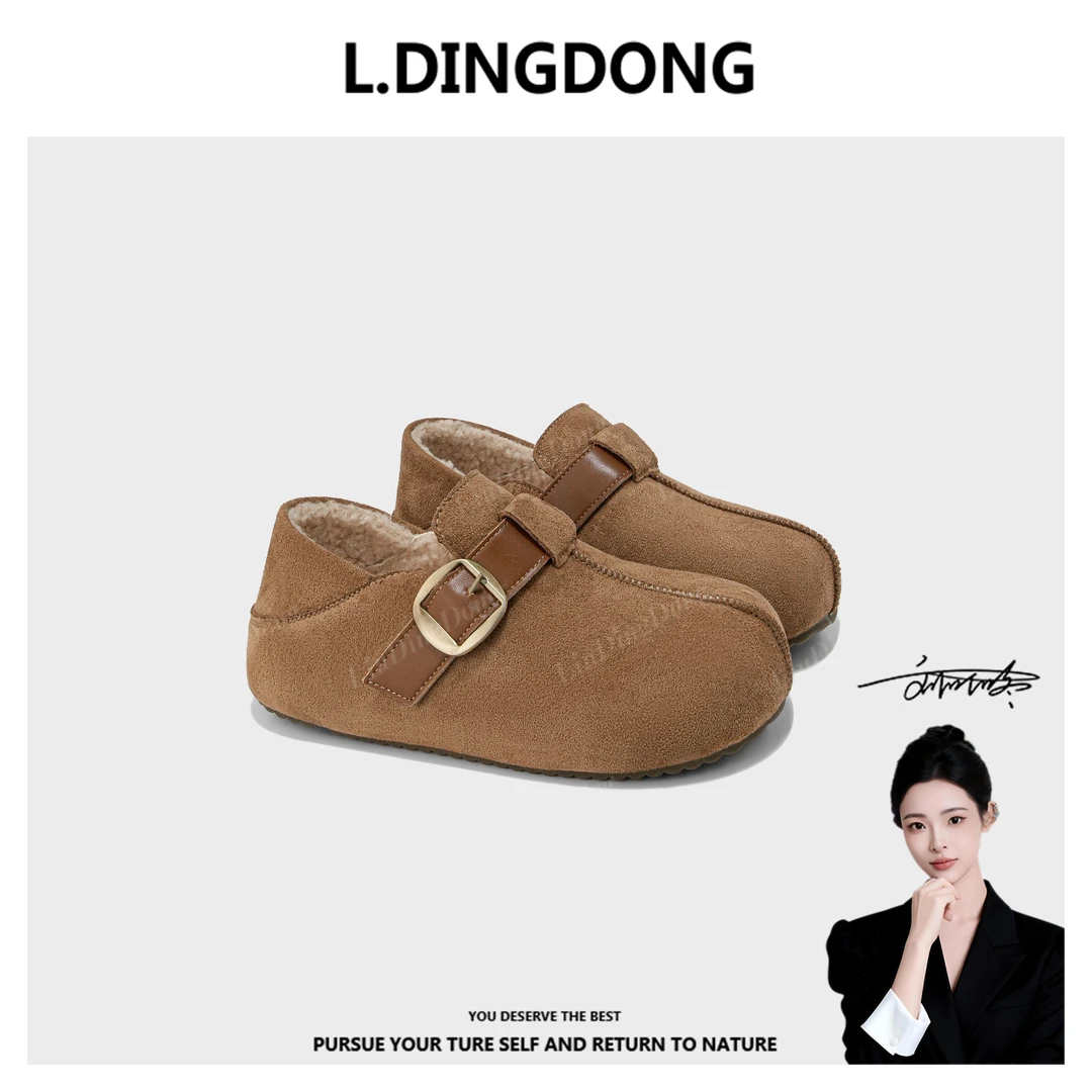 【刘叮咚女鞋】全包加绒勃肯鞋女内增高2025年冬季新款懒人百搭