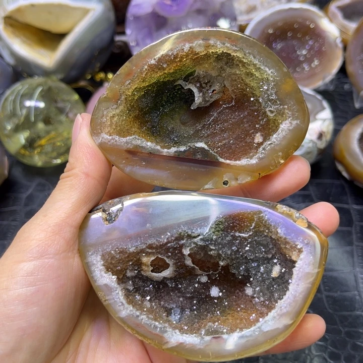 未镶嵌发饰水晶奇石彩晶盆