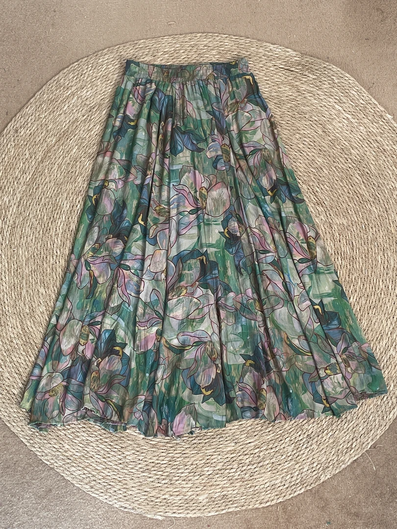 风华珏（绿野仙踪）早秋百搭复古双侧口袋褶皱A字中长款显瘦半身裙