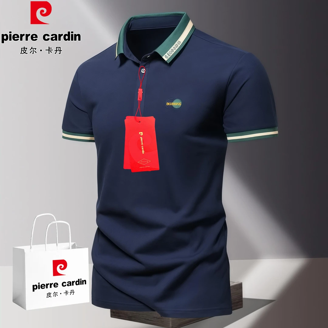 皮尔卡丹商务休闲透气半袖POLO衫男士夏季高档时尚潮流短袖打底衫