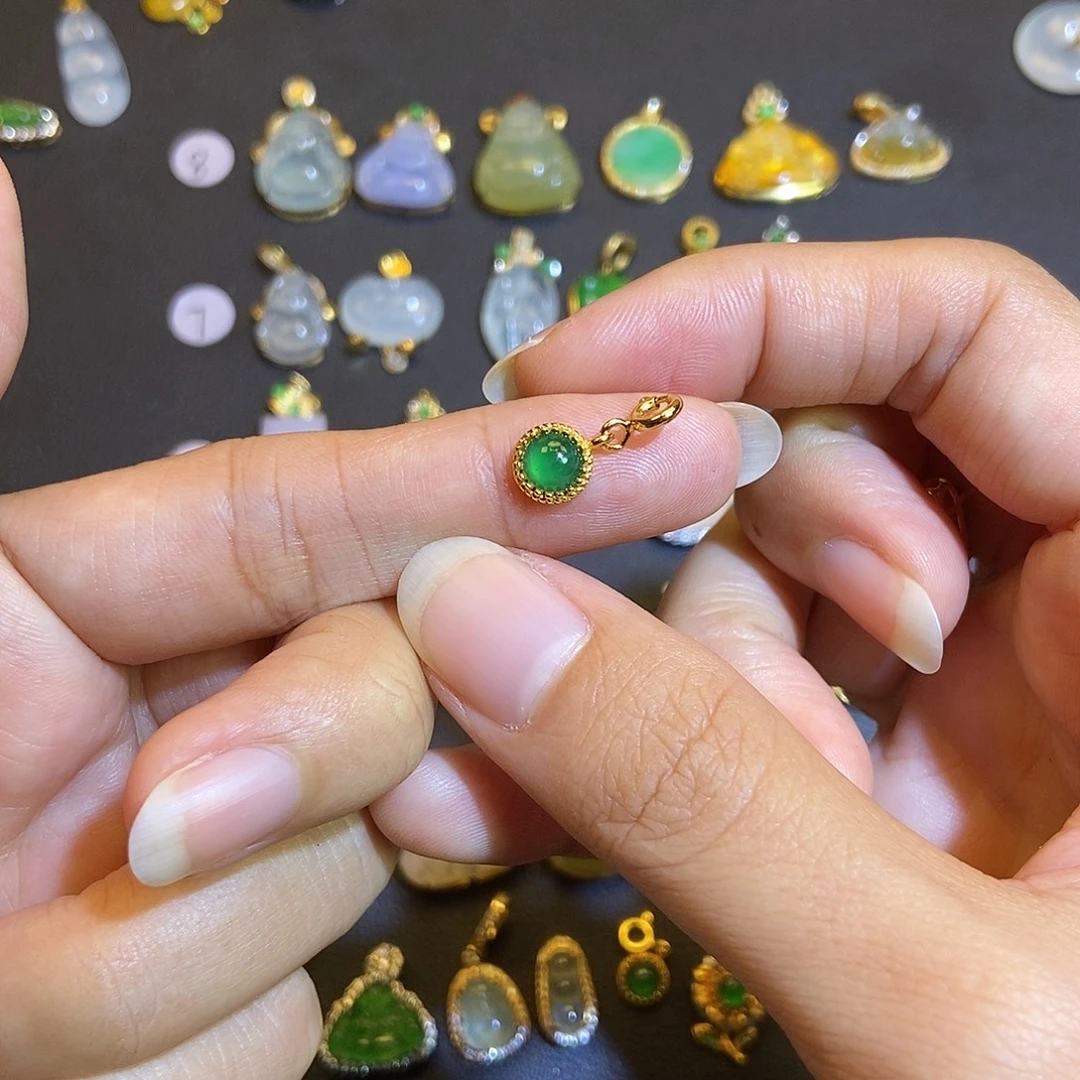 翡翠银S925镶嵌吊坠(不含链)