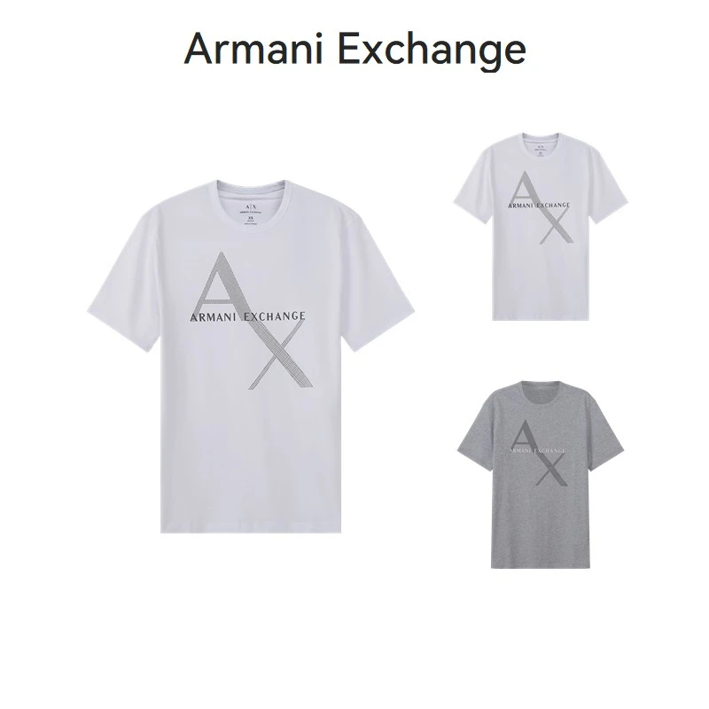 Armani Exchange 阿玛尼 男士圆领短袖T恤衫8NZT76 Z8H4Z