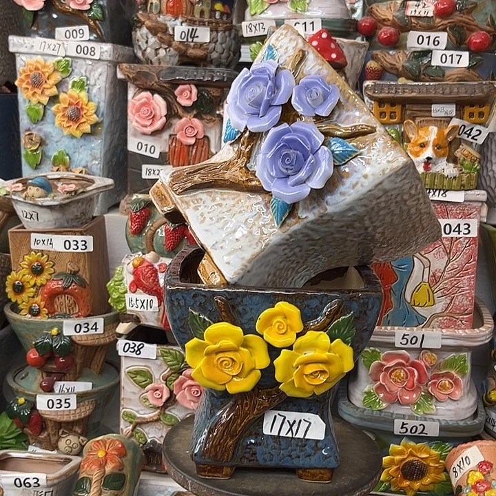 粗陶材质多肉花盆