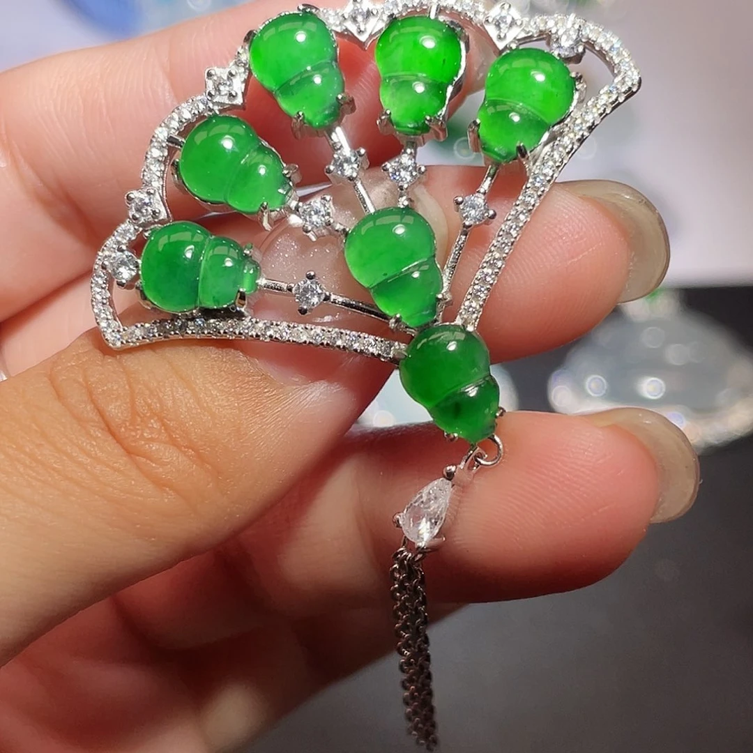 翡翠银S925镶嵌颈饰