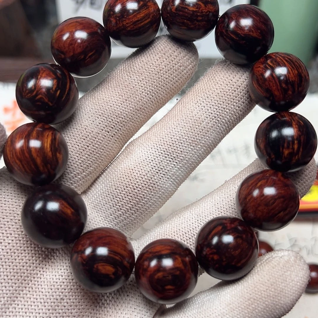 藤类耀海南红降1.8圆珠黑金虫漏