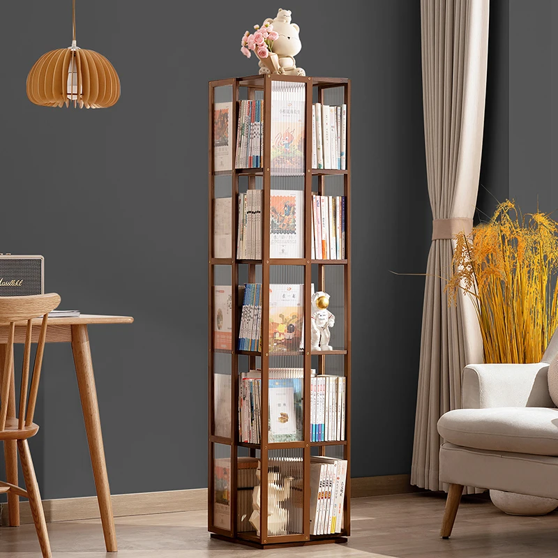 旋转书架360度移动多层放书置物架书柜子家用儿童客厅简易靠墙