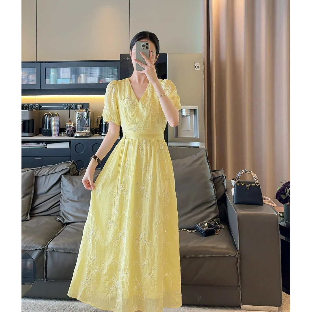 Zwinnie/詹维尼【天丝绣花连衣裙】甜美显瘦连衣裙 GHY202413