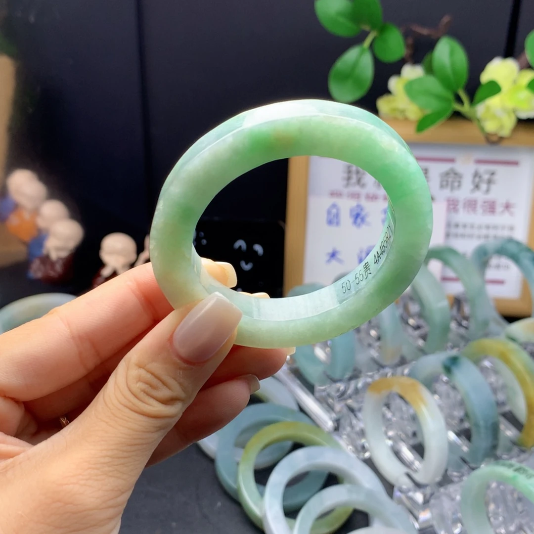 定制翡翠未镶嵌翡翠手镯50-55贵妃