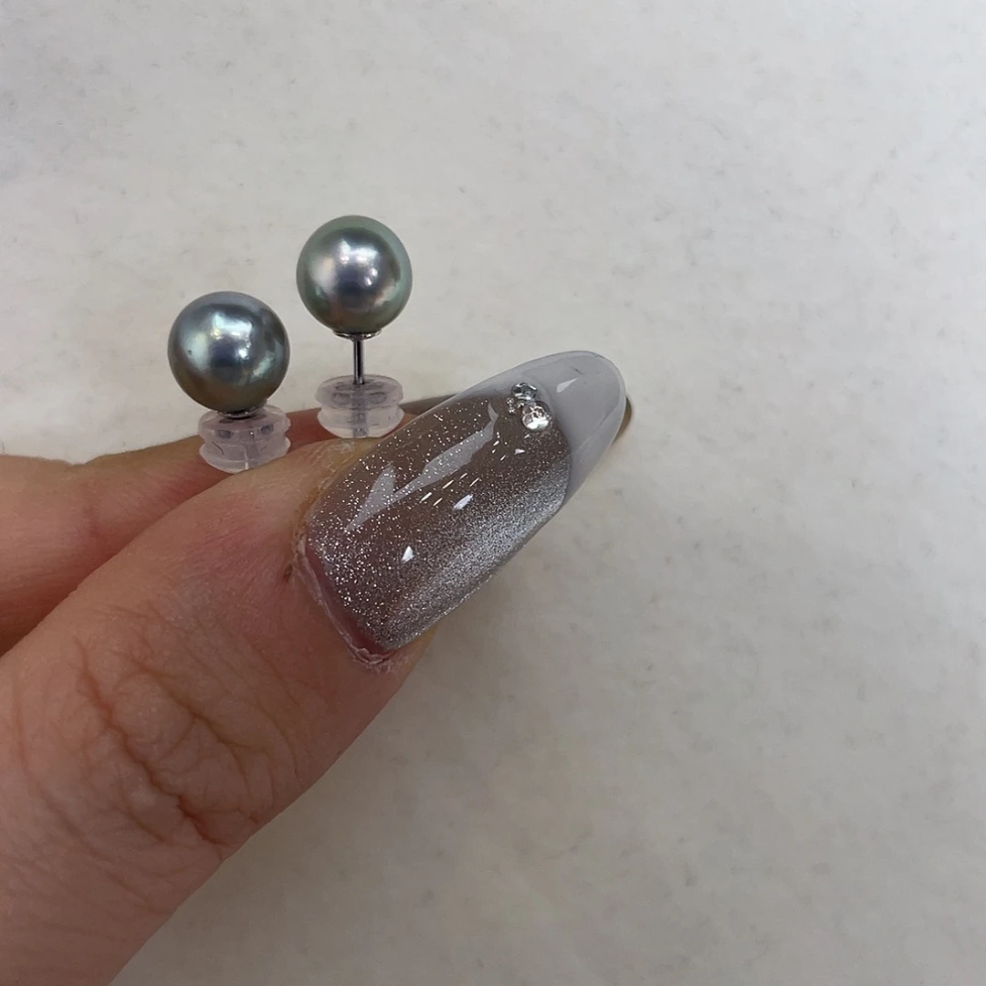 海水珍珠耳饰银S925镶嵌