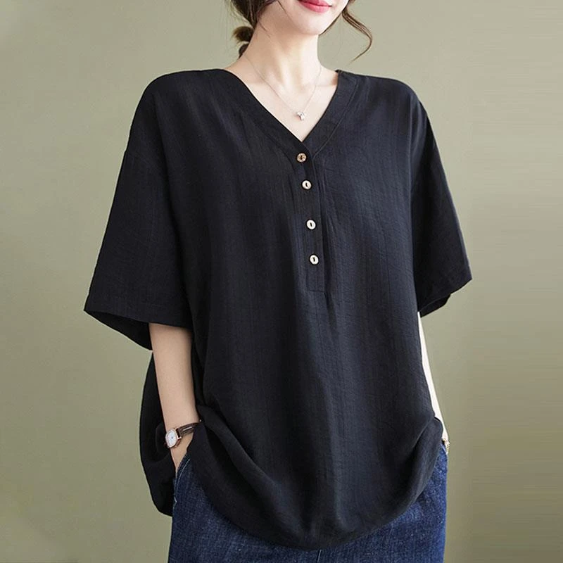 大码女装胖妹妹短袖T恤夏宽松巨遮肚上衣女新款中年妈妈款显瘦夏