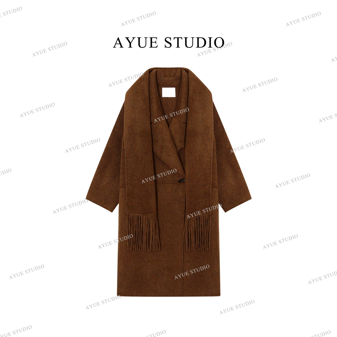 AYUE【叁秋】绵羊毛与桑蚕丝组合大衣2070