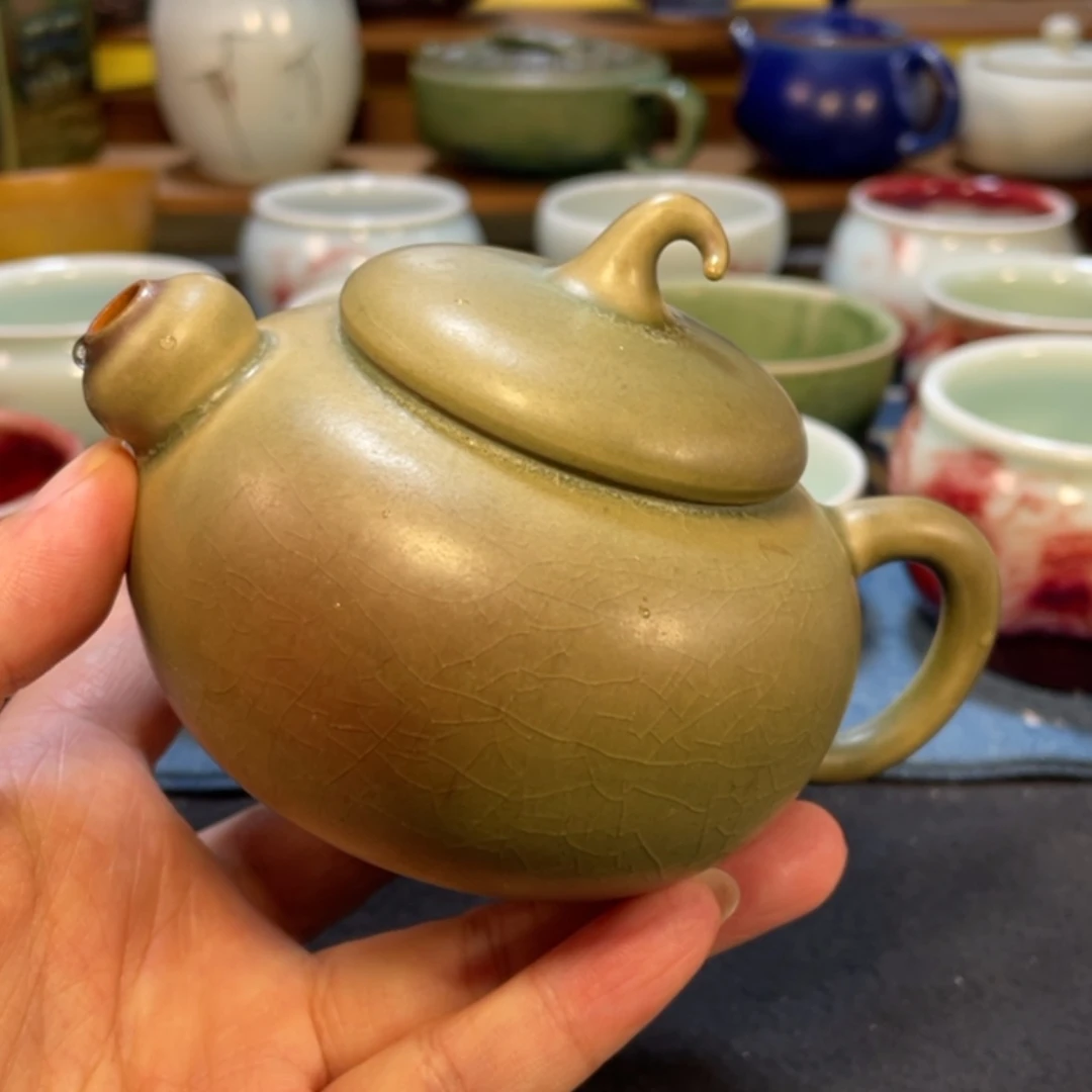 【闪购商品】摆件钧瓷福禄壶。