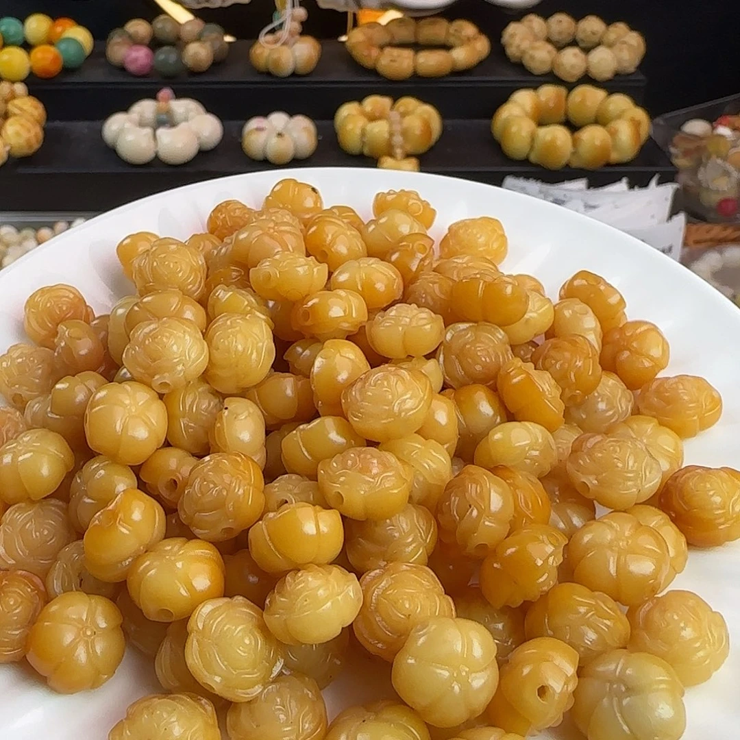 菩提根/象牙果手串卡13金灿灿山茶花10颗
