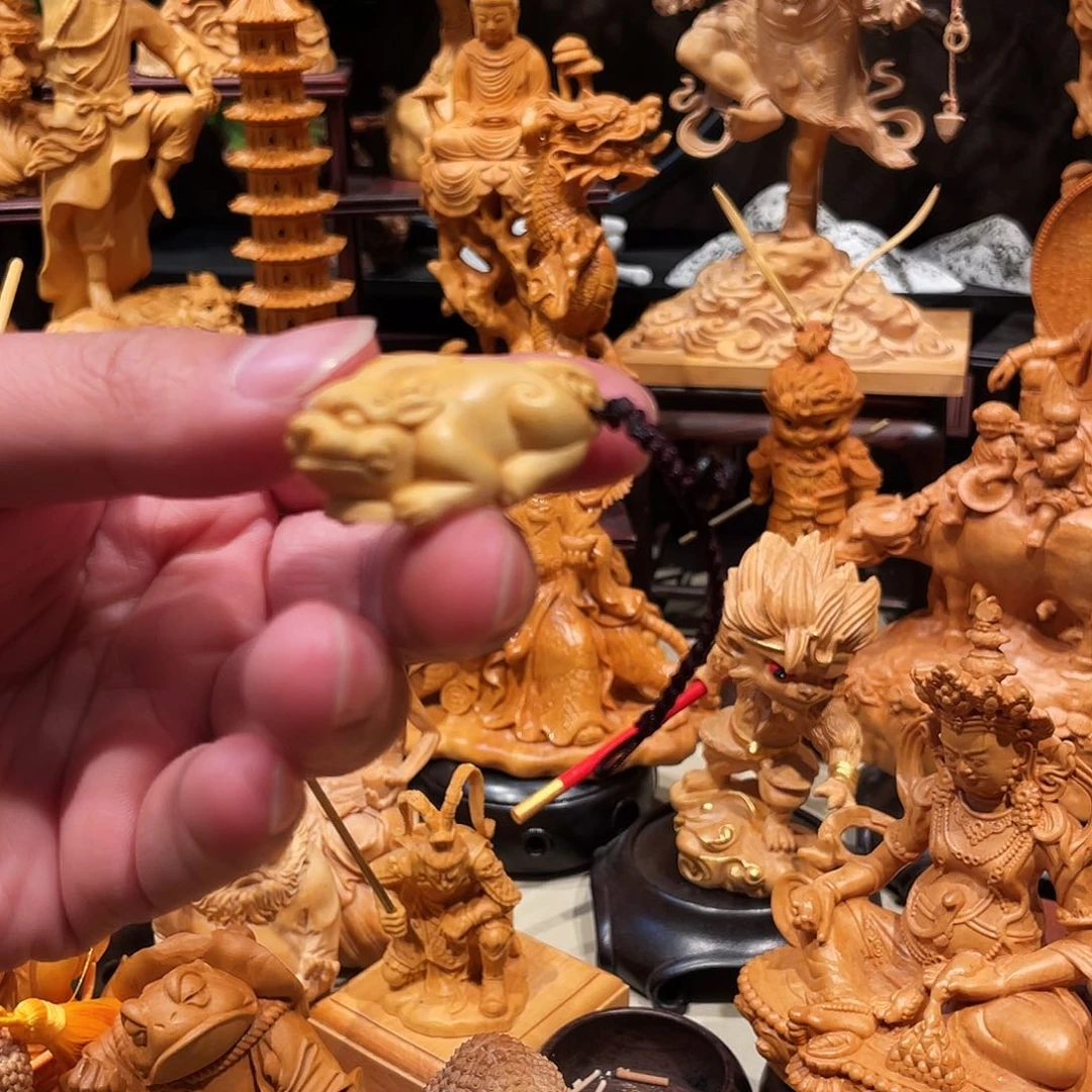 黄杨木小貔貅钥匙扣