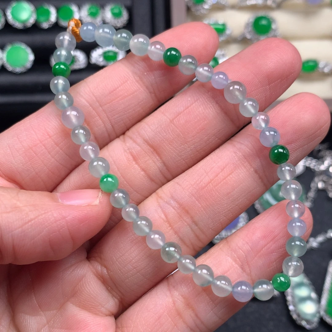 翡翠未镶嵌耳饰珠子