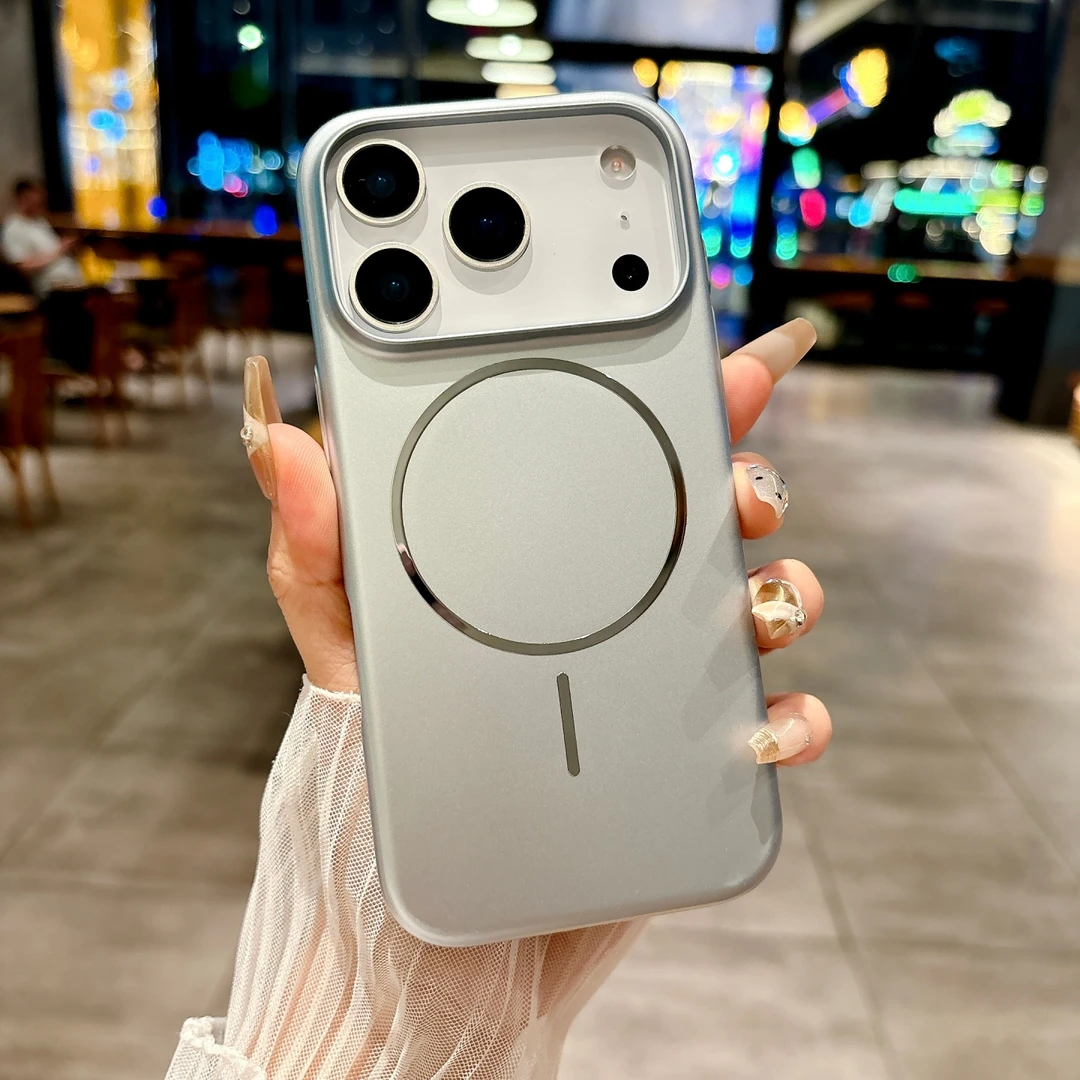 适用于苹果17promax手机壳磨砂肤感网红男女款简约大孔防摔高级感