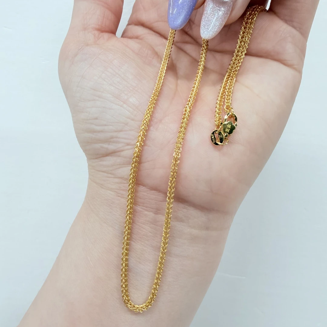 【金项链】太空链黄金素链5G足金999零附加百搭精致时尚必备款