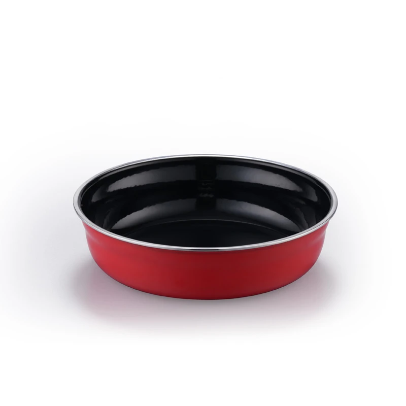 珐琅盘实用家用复古大容量不粘圆形创意简约定制餐具