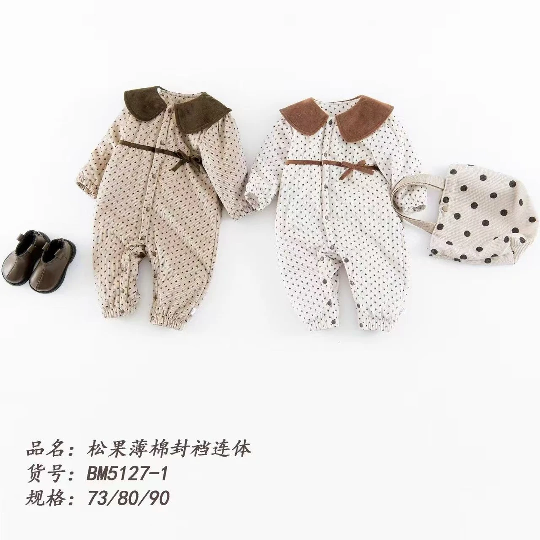 薄棉封挡连体儿童婴儿幼儿宝宝新生儿加厚女宝冬季