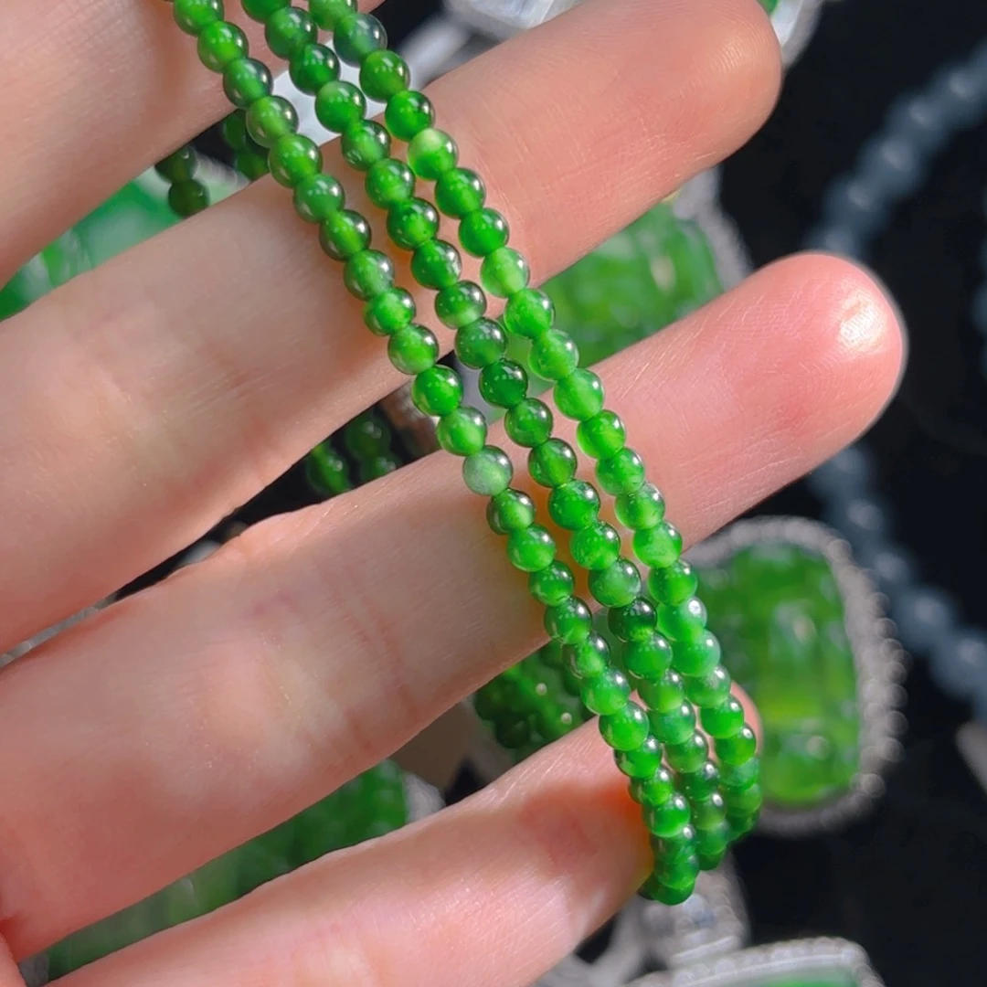 翡翠颈饰未镶嵌3mm珠链