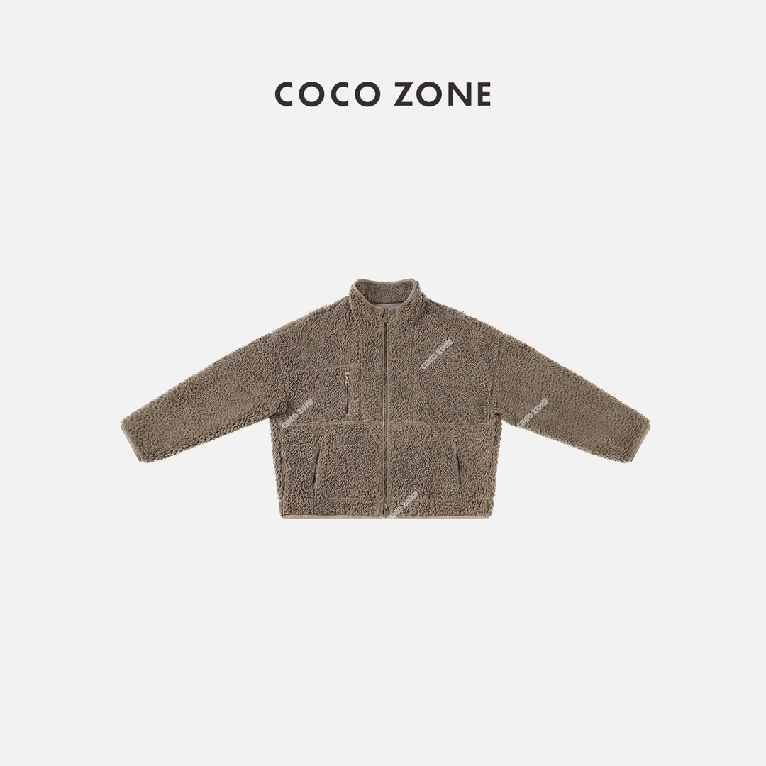 COCO ZONE 刘一一秋冬上新纯色立领保暖宽松休闲拉链外套23C19980