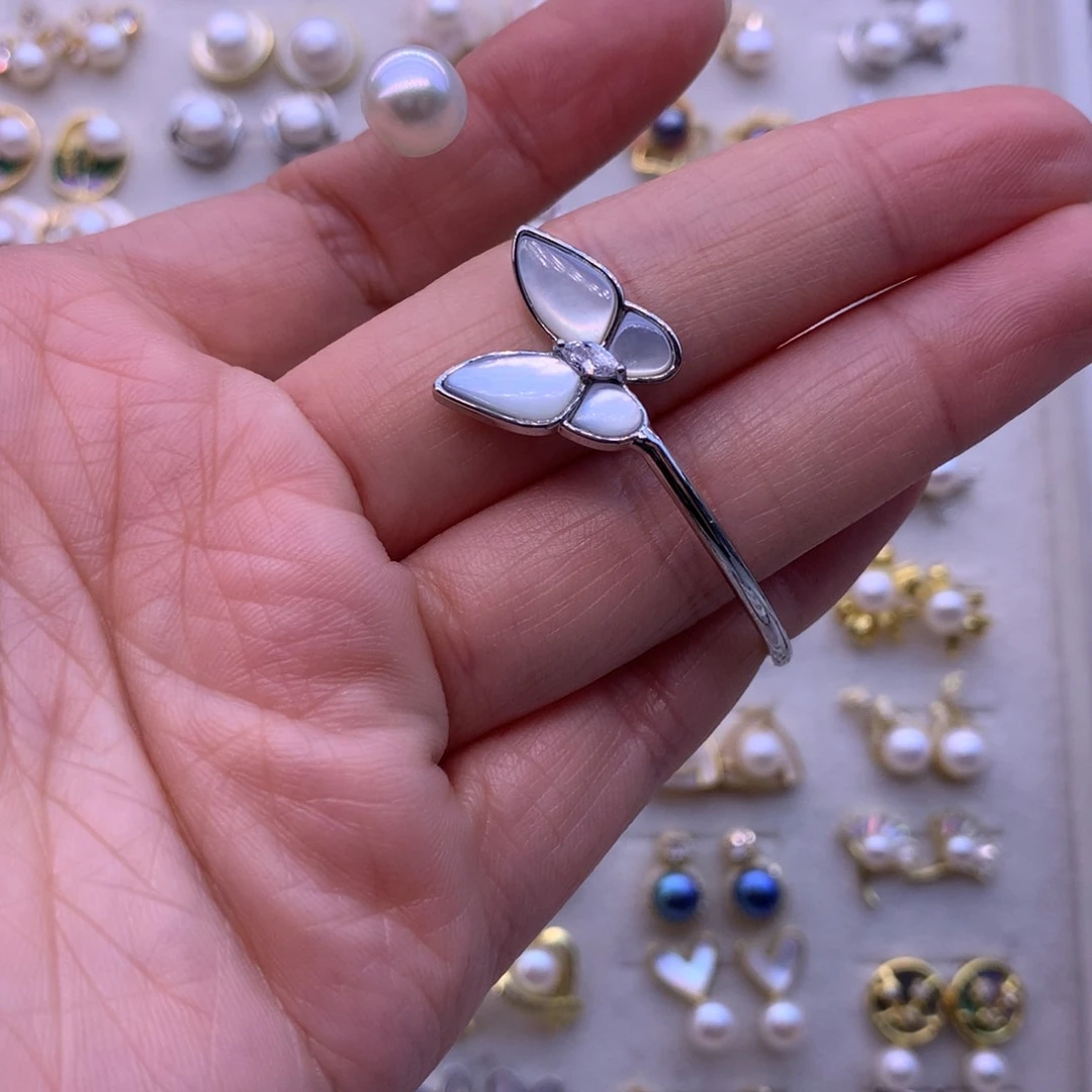 淡水珍珠耳饰合金