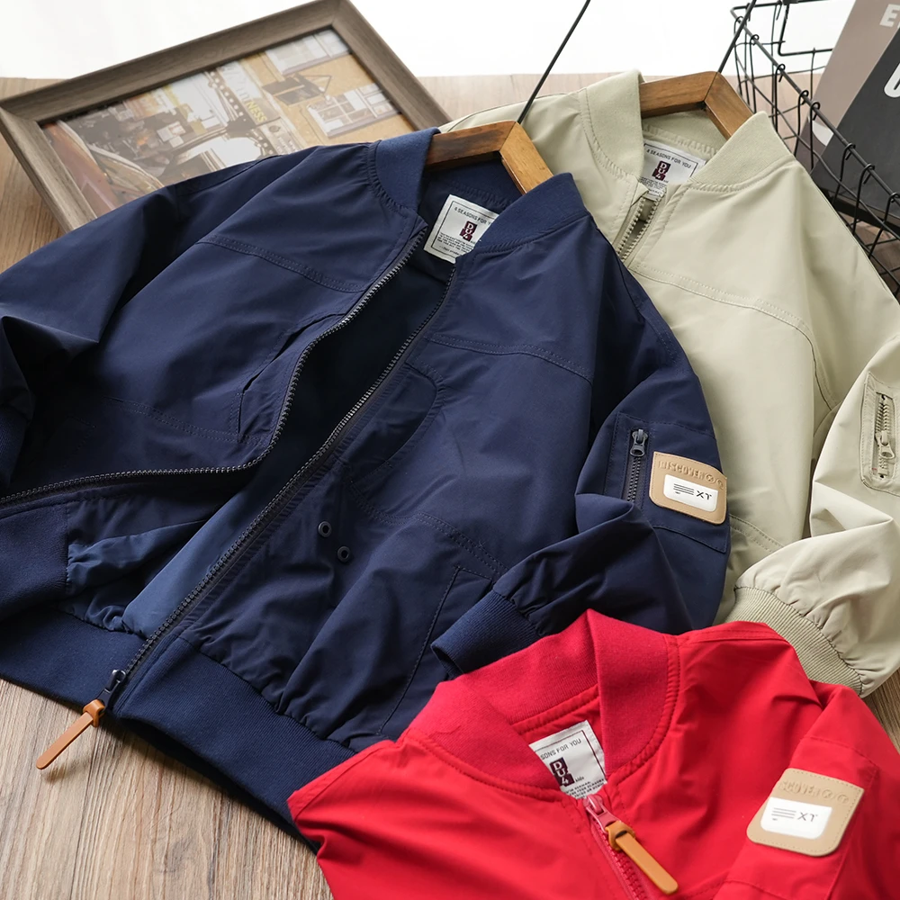 春季休闲棒球服外套男童简约拉链衫中大童儿童工装5SP62